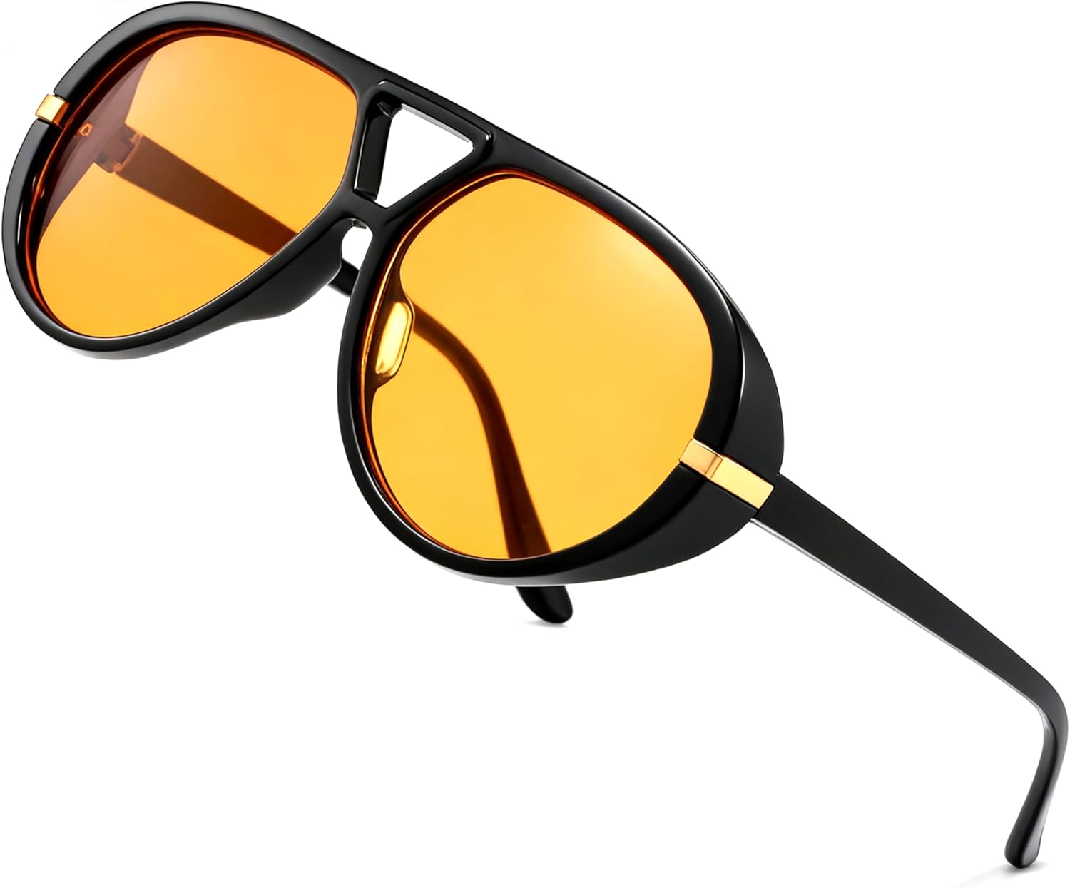 

Популярные модные солнцезащитные очки-пилот для женщин и мужчин, с большой оправой, с градиентной защитой UV400, трендовые круглые солнцезащитные очки для мужчин bullabulling, Black/Orange