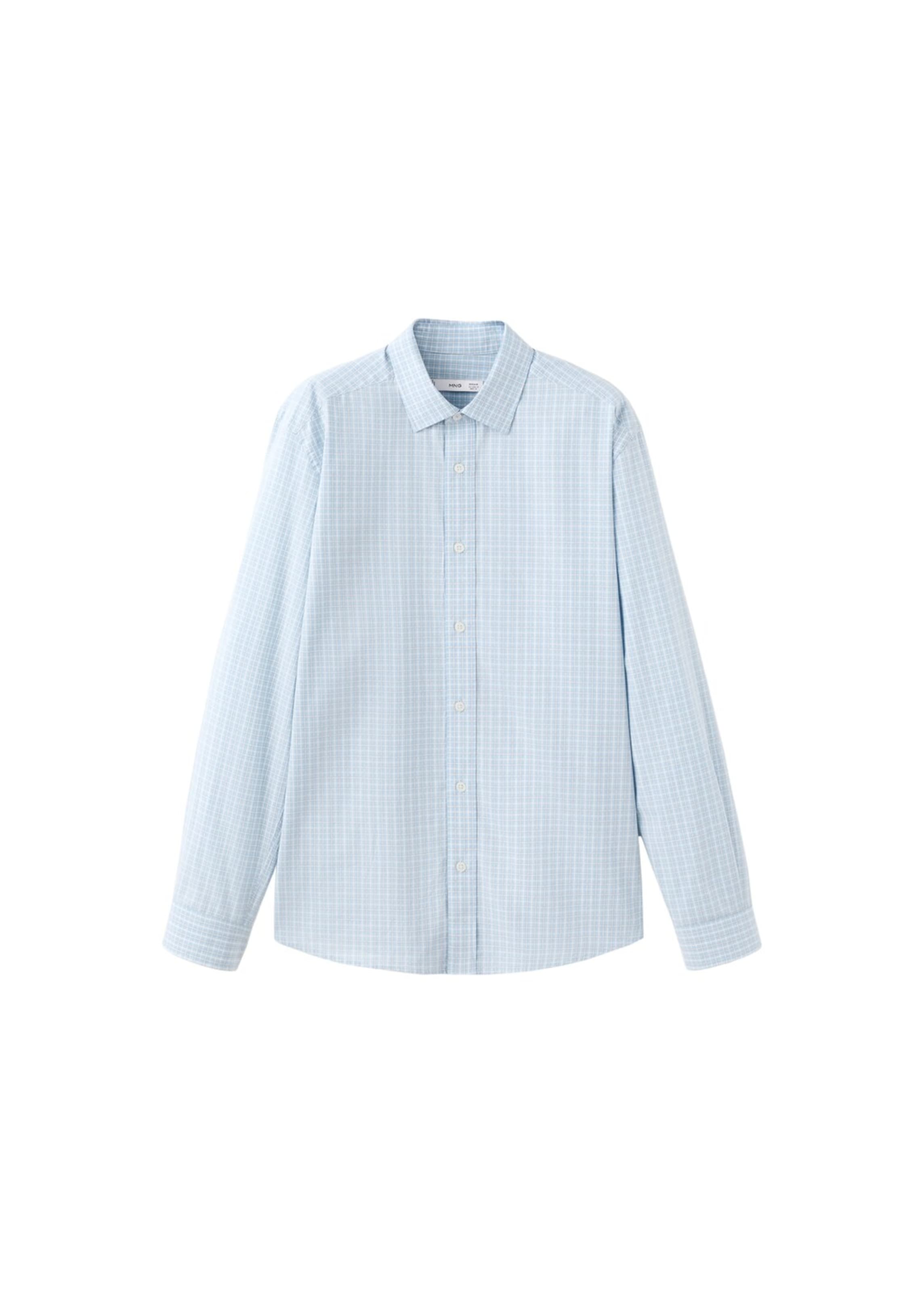 

MANGO MAN Рубашка на пуговицах 'David' комфортного кроя в пастельно-голубом цвете