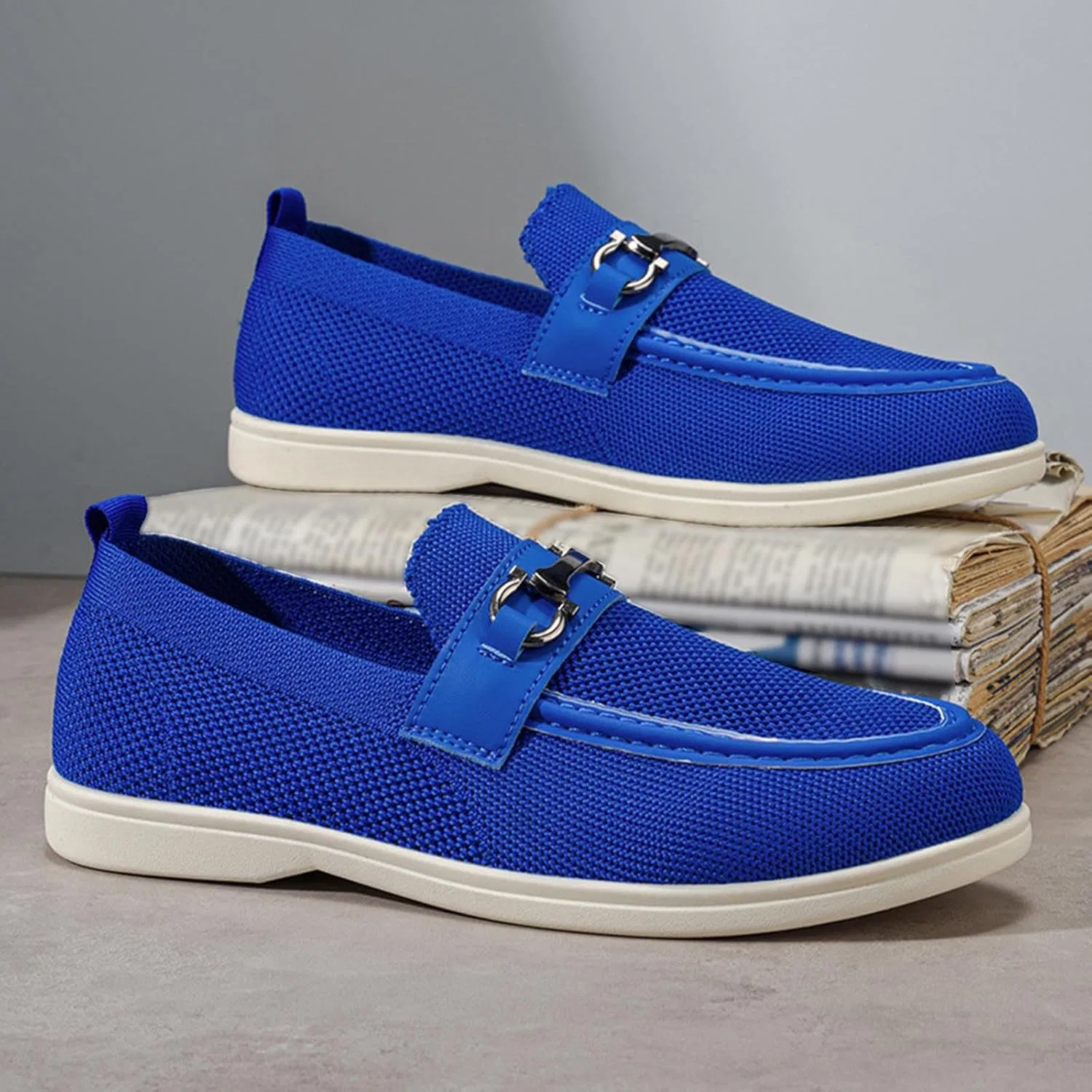 Мужские повседневные лоферы дышащие, Royal Blue — фото 2