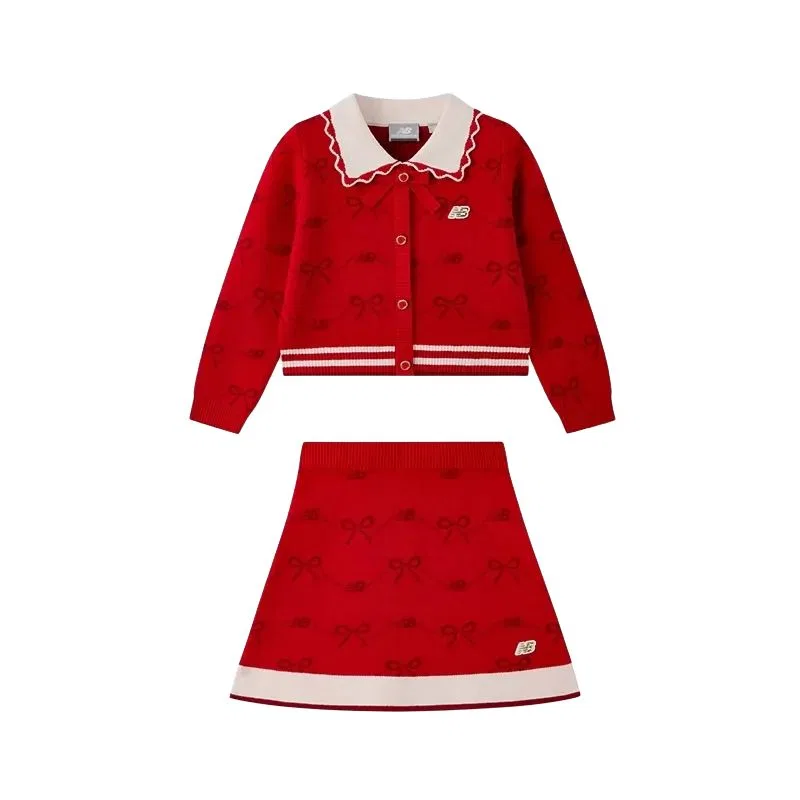Детский костюм из двух предметов с юбкой New Balance Red