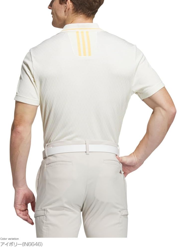 Поло Adidas Golf ULT365 с сетчатой спинкой и графическим рисунком, слоновая кость — фото 3