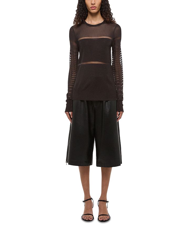 

Длинный свитер с теневой полоской Helmut Lang, коричневый