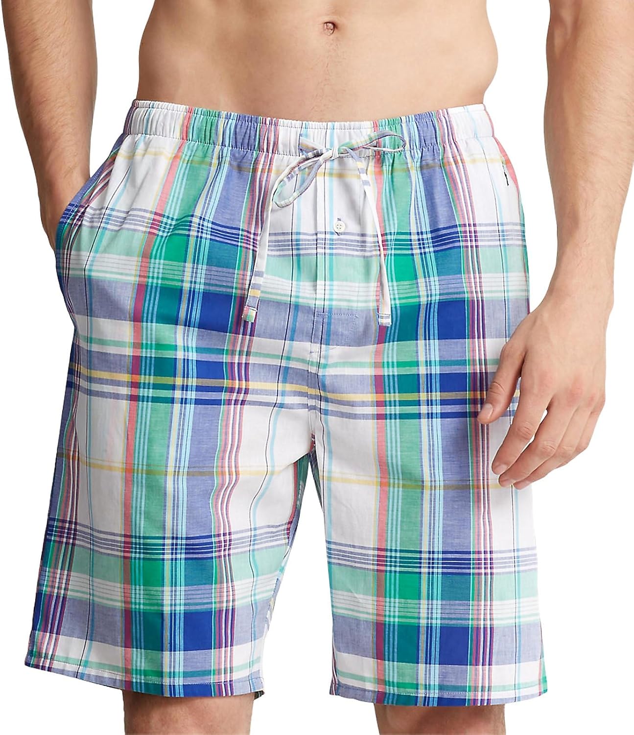 

Polo Ralph Lauren мужские плетеные шорты для сна, Bali Plaid/Navy Pony