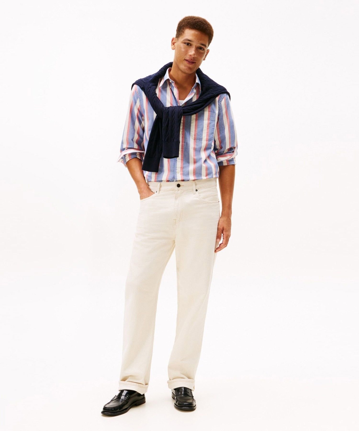 Рубашка Heritage Oxford Icon Stripe TOMMY HILFIGER, Black 0A4 — фото 2