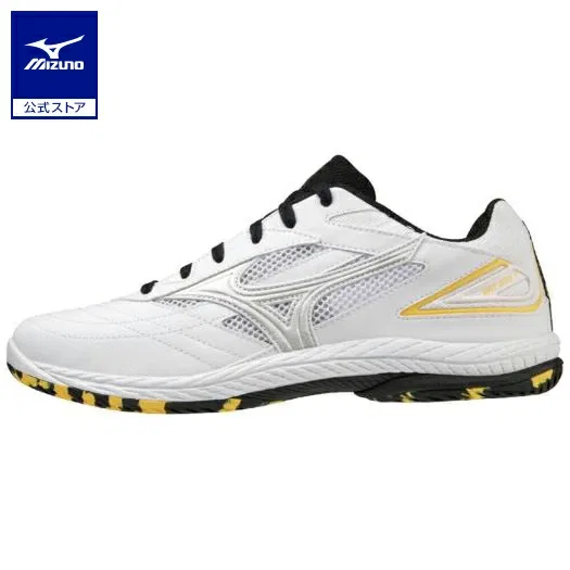 Унисекс кроссовки для настольного тенниса «Wave Drive 9» от Mizuno, White X Black X Yellow
