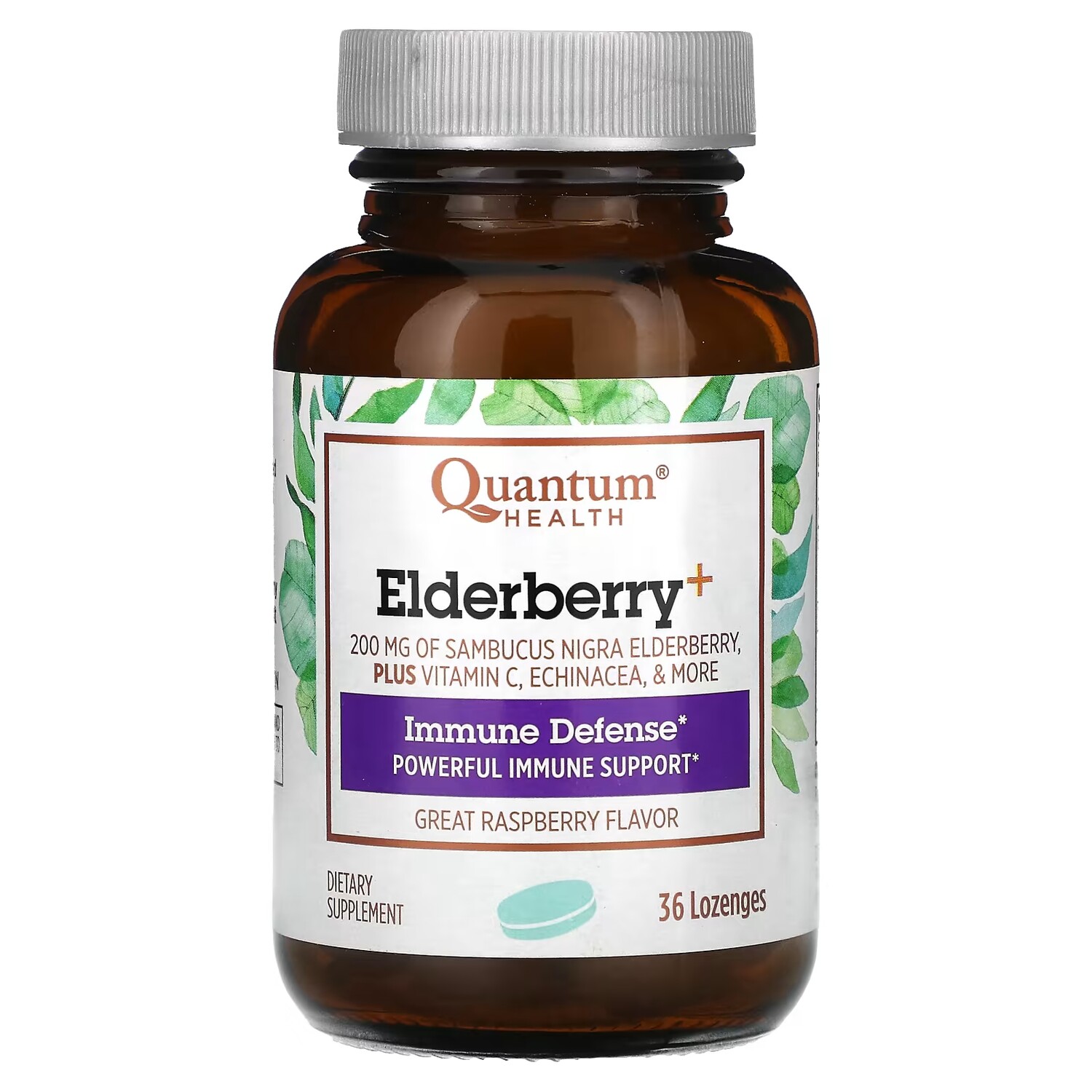 

Добавка Quantum Health Elderberry + Immunity со вкусом малины, 36 пастилок