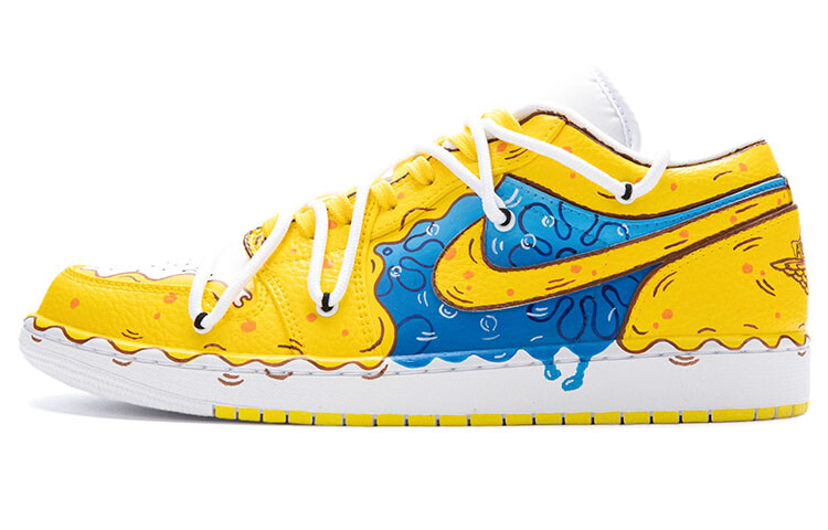 

Кроссовки Air Jordan 1 Vintage Basketball Shoes Women's Low-top Yellow/blue/white, белый