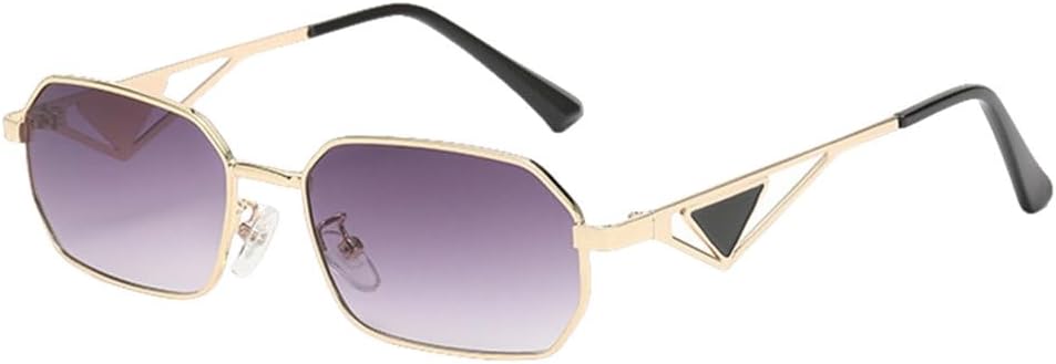 

Женские солнцезащитные очки класса люкс 2026 года, ретро-металлическая оправа, многоугольные солнцезащитные очки в маленькой оправе, модные прямоугольные очки, стильные очки с защитой от УФ-излучения UV400 generic, Gradient Gray