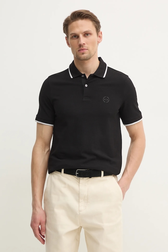 

Хлопковая поло Armani Exchange, черный