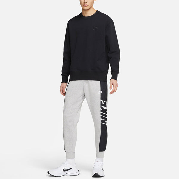Толстовка Nike Sportswear Casual Sports Crew-neck 'All Black', черный — фото 3