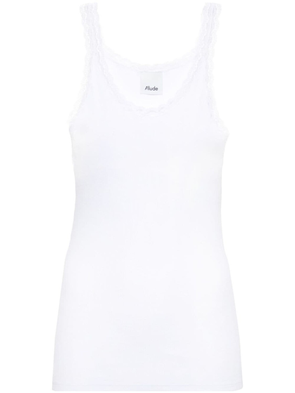 

Allude топ в рубчик с кружевной отделкой, белый