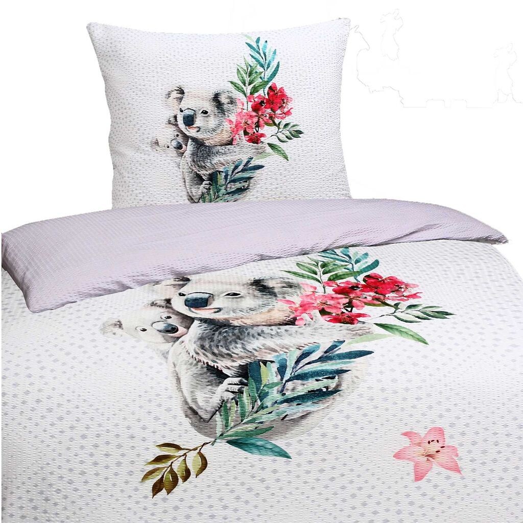 

Двустороннее постельное белье из сирсакера из микрофибры aboutyourhome Koala white 135x200 80x80, белое / 2 шт aboutyourhome-shop