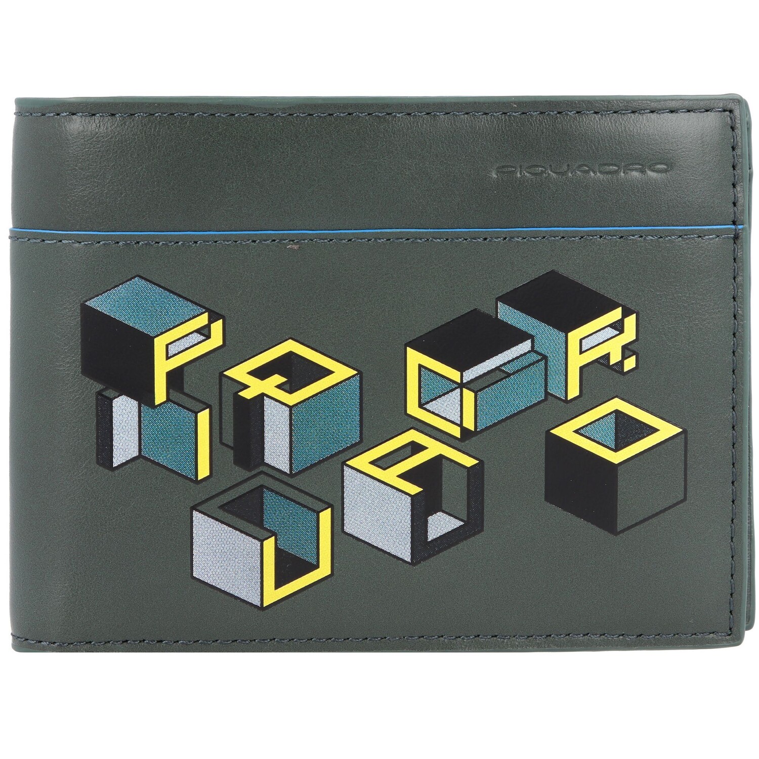 

Кошелек Piquadro Blue Square Revamp RFID Leder 13 см, цвет green-yellow-graphic