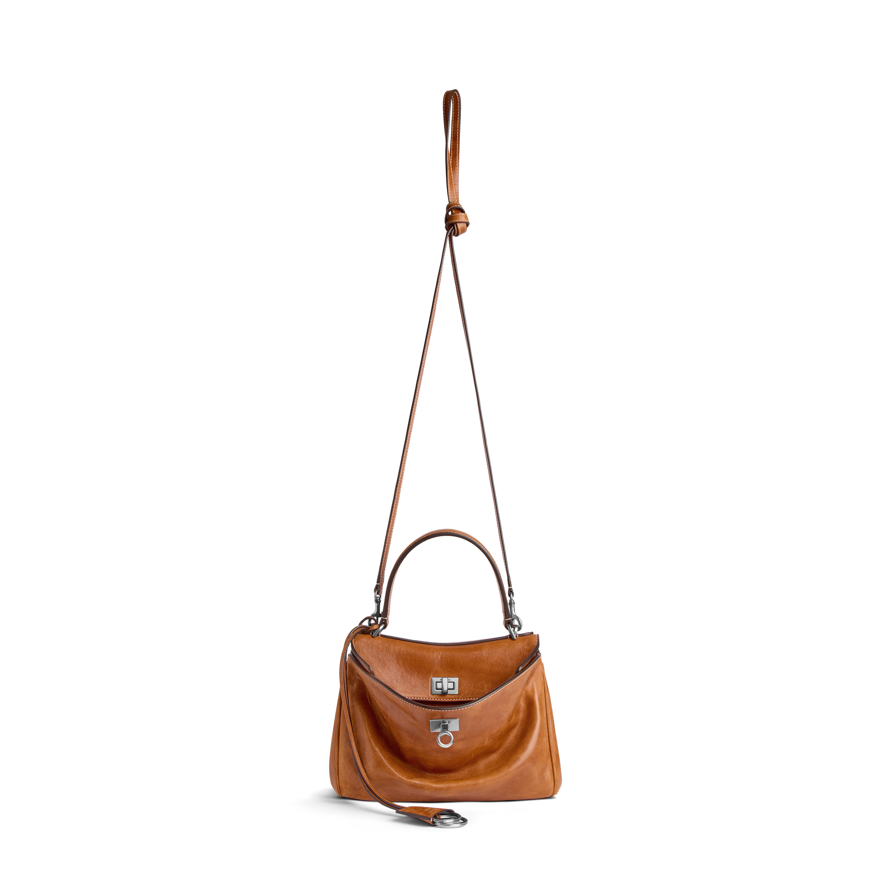 Женская мини-сумка rodeo в цвете tan cowboy BALENCIAGA, рыжий ковбой — фото 4