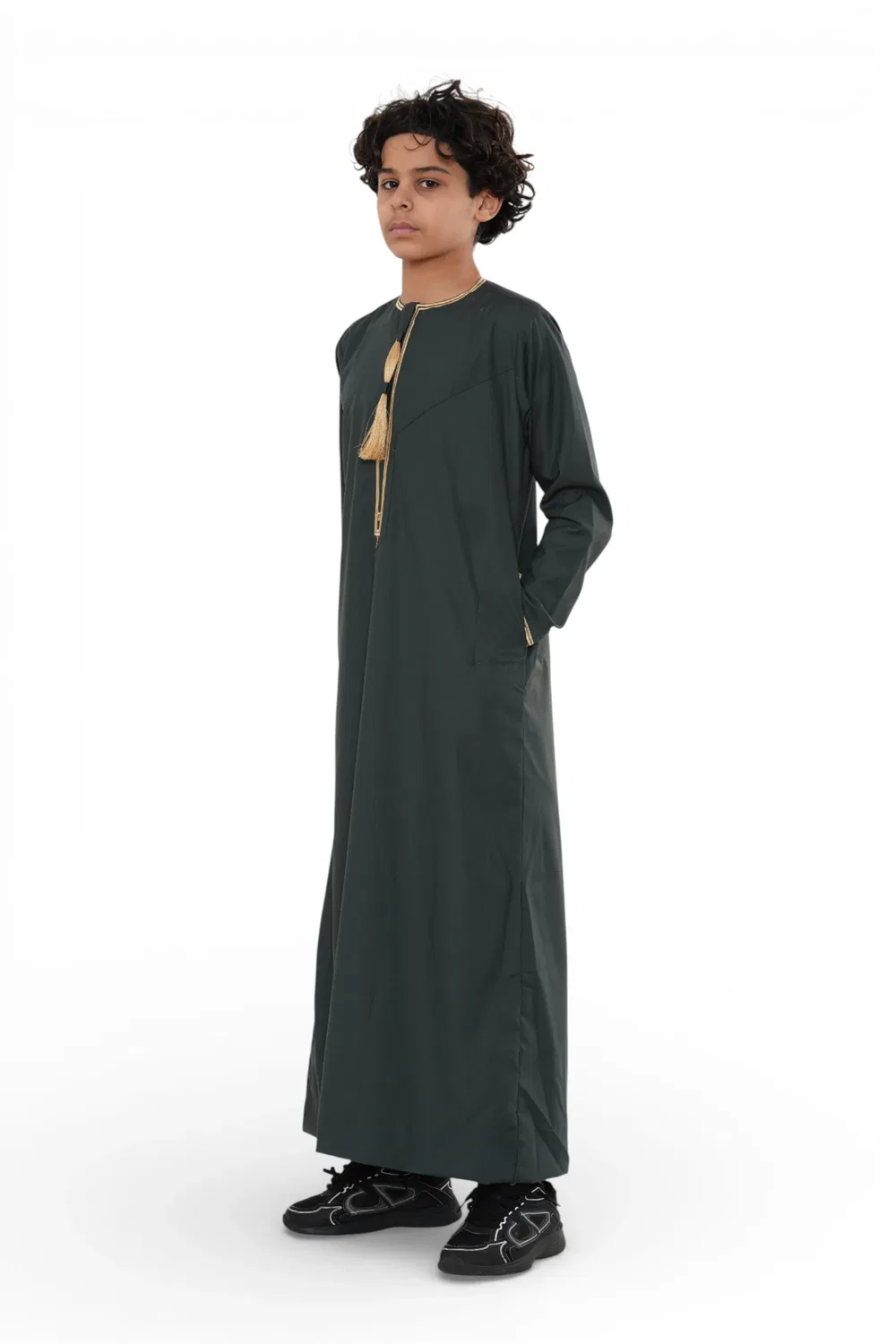 Arabic Thobes Детский халат для мальчиков Рамадан, зеленый марокканский халат Тобе, Эмиратский Ид Джубба - TT-003 — фото 3