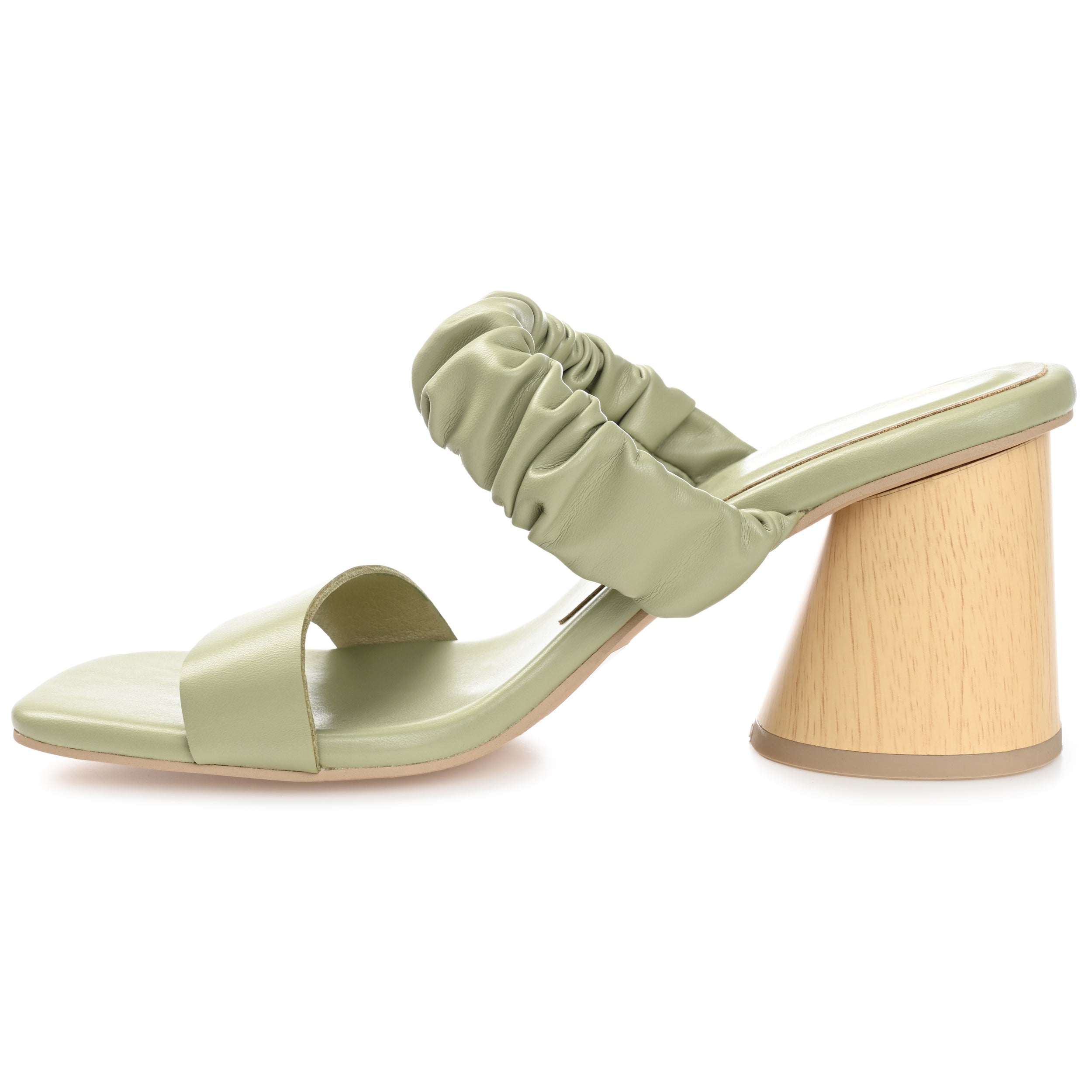 Женские босоножки из коллекции Journee Fayth Tru Comfort Foam с открытым квадратным носком и блочным каблуком, зеленый — фото 2