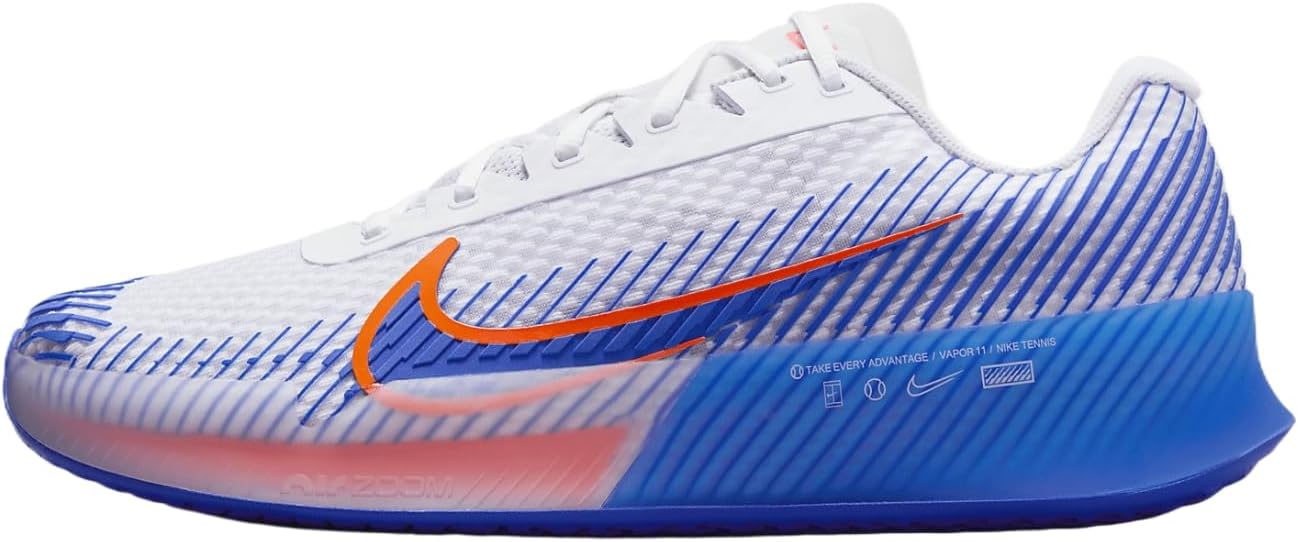 

Мужские кроссовки Nike Zoovapor 11 HC на шнуровке, White/Hyper Crimson/Hyper Royal