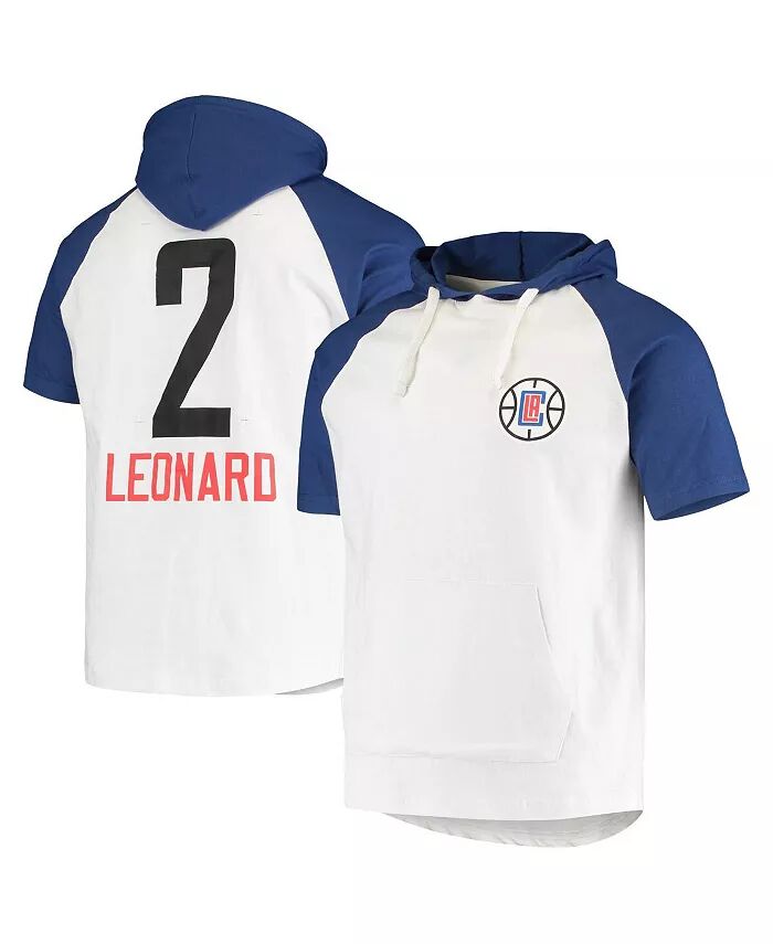 

Мужская толстовка с капюшоном с изображением игрока Kawhi Leonard White и Royal LA Clippers Fanatics