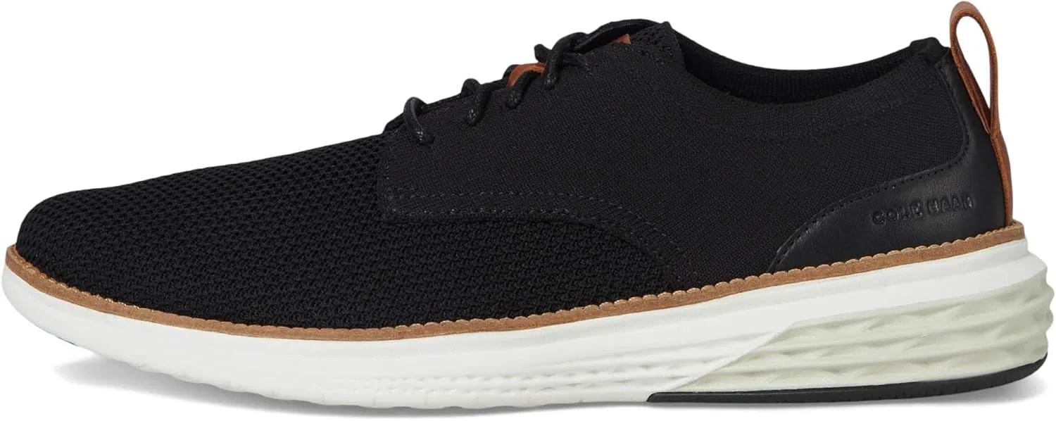 Мужские оксфордские ботинки Cole Haan Grand Hurrion Stitchlite с гладкой передней частью, черный/слоновая кость — фото 4