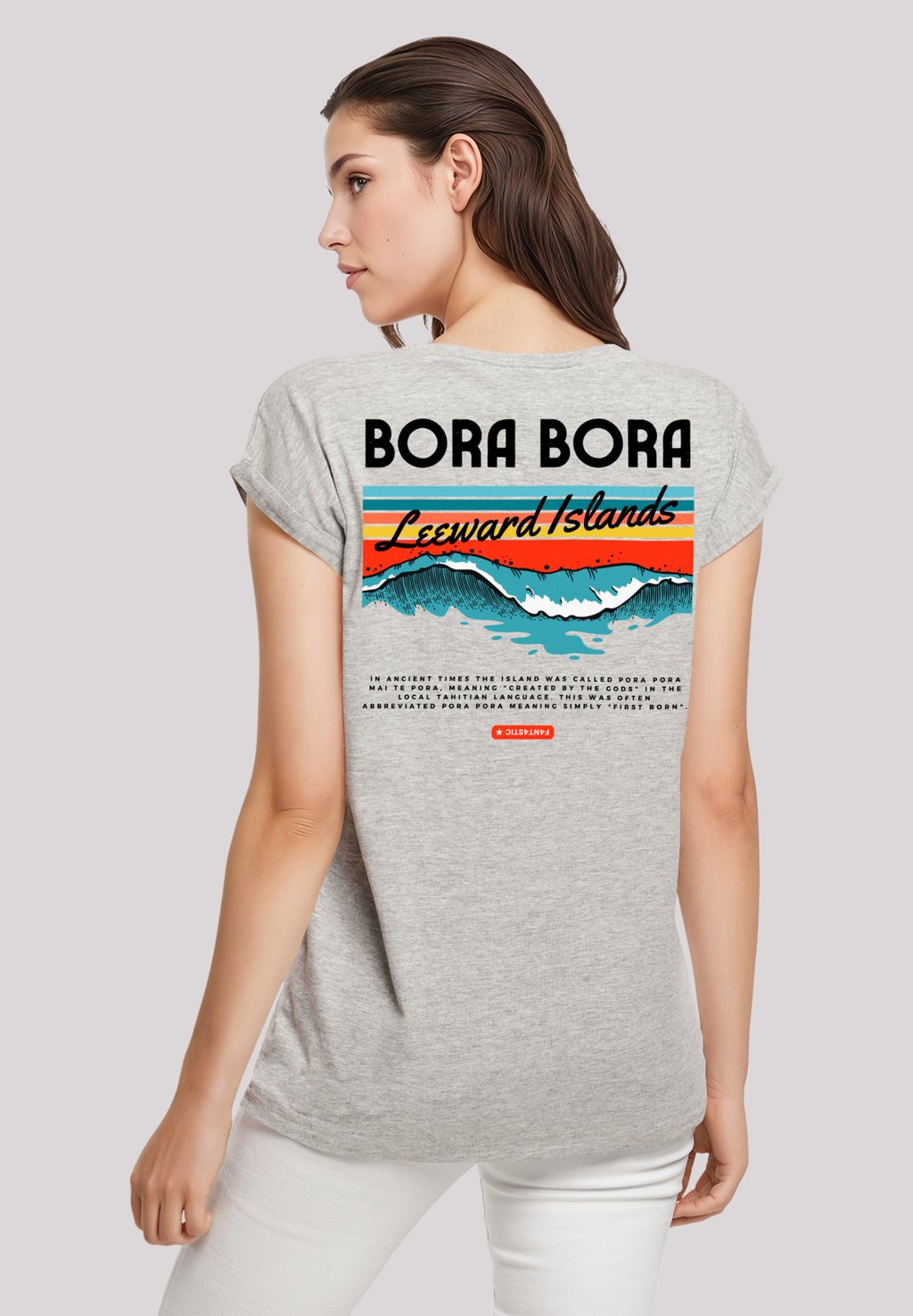 

Футболка с принтом BORA BORA LEEWARDS ISLAND F4NT4STIC, серый