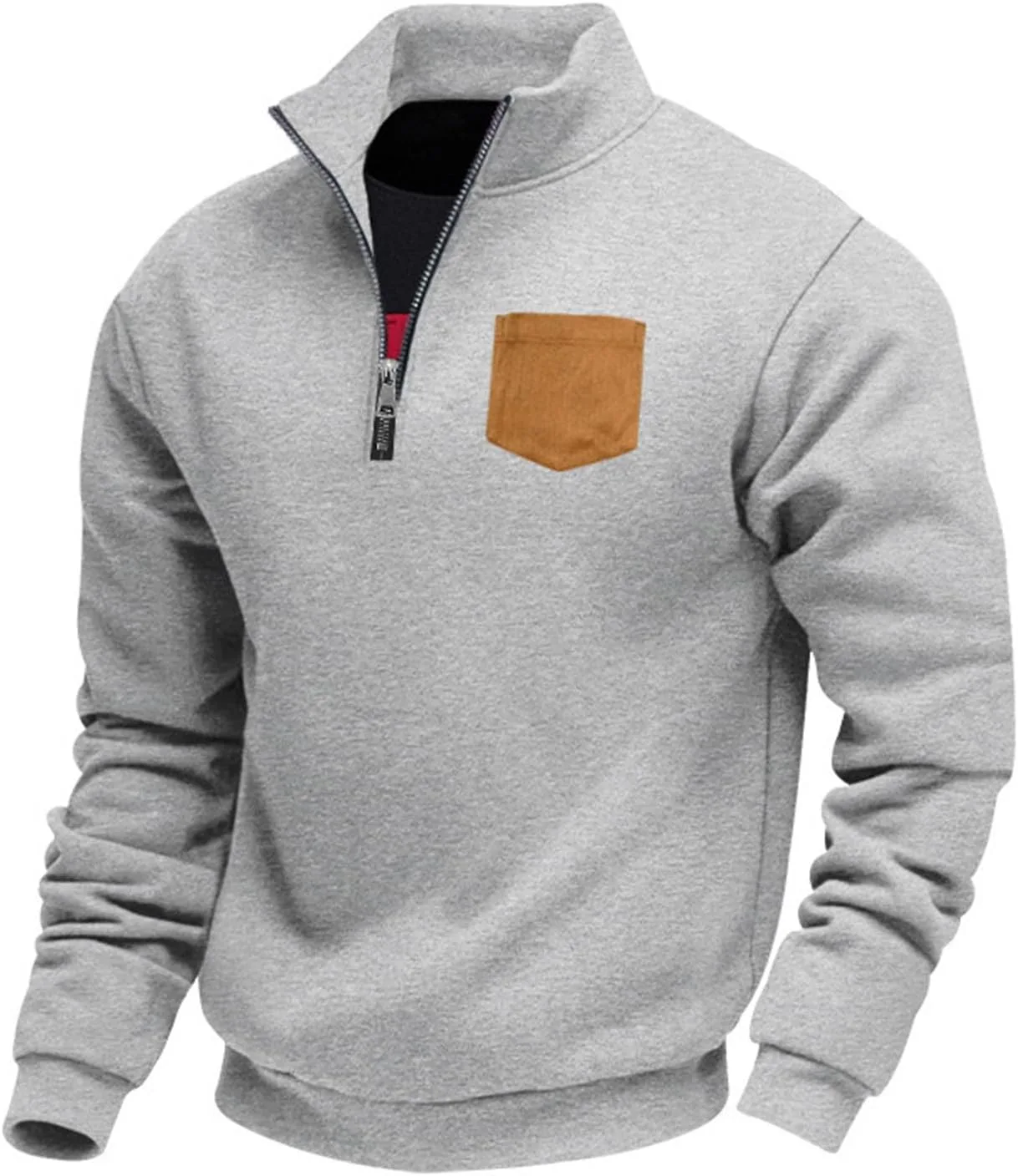 Толстовка с капюшоном на флисе для мужчин, Quarter Zip, осень 2025 — фото 2