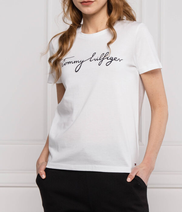 Футболка Tommy Hilfiger Regular Fit с логотипом, белый — фото 3