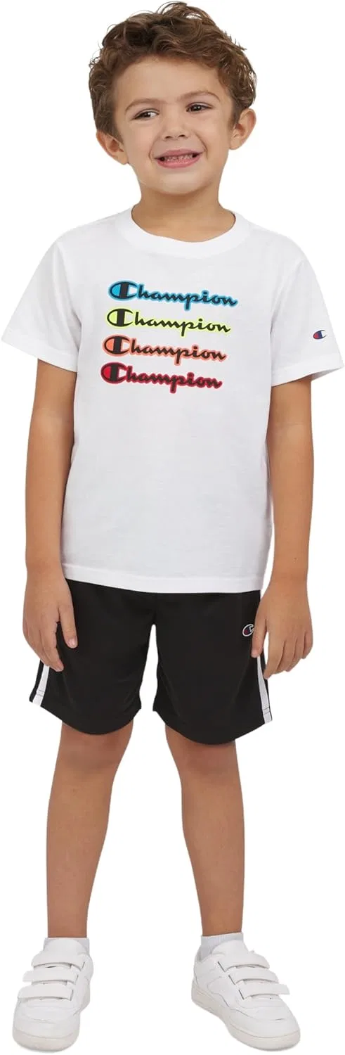 Детский спортивный комплект Champion футболка и шорты, White