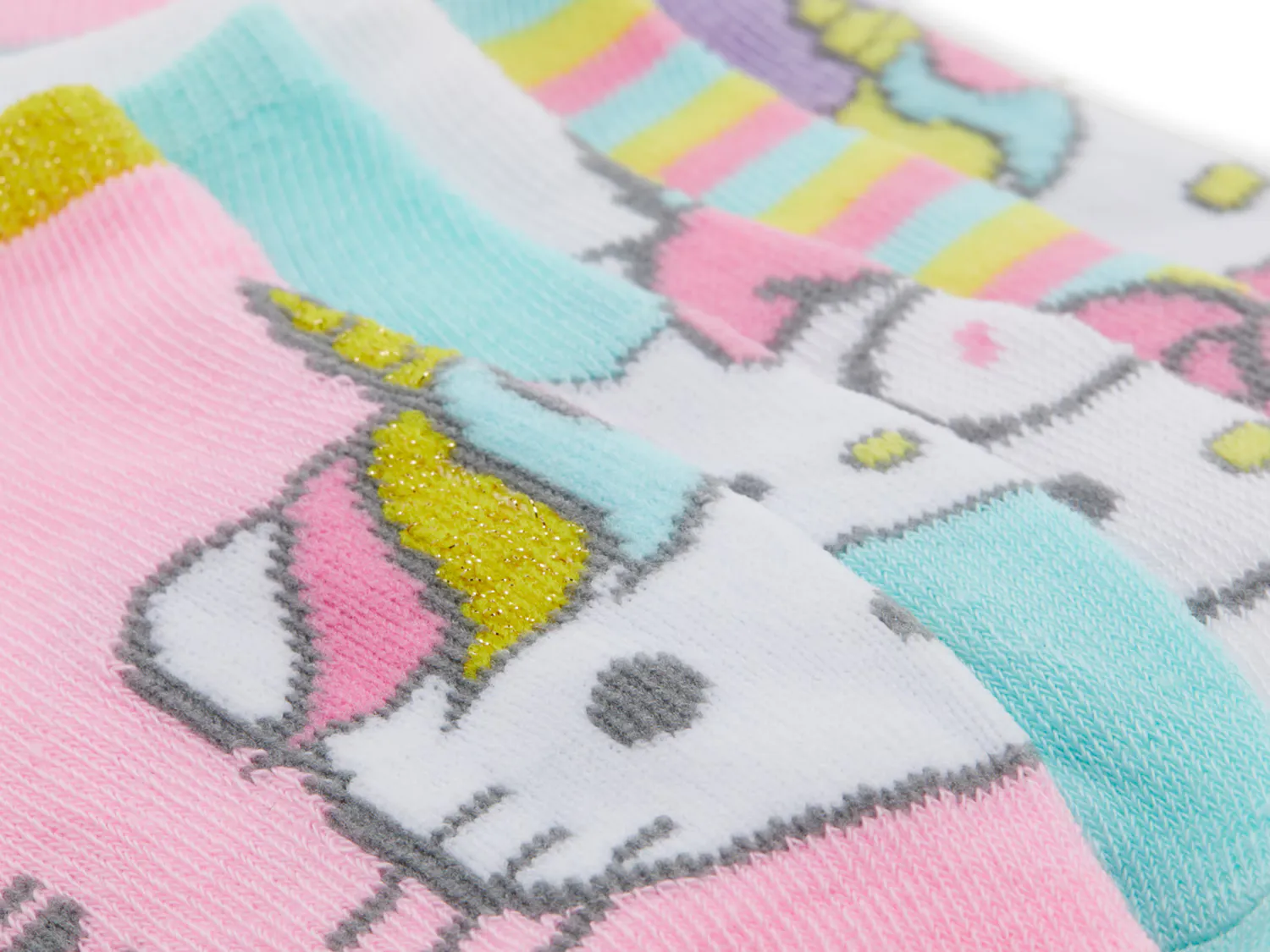 Носки Hello Kitty Kids' No Show Socks - 5 Pack High Point Design, цвет pink_purple_multicolor — фото 2