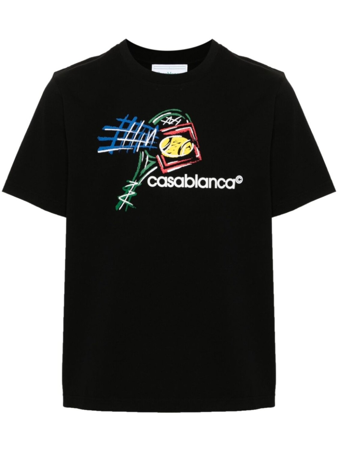 

Casablanca футболка Croquis De Tennis с логотипом, черный