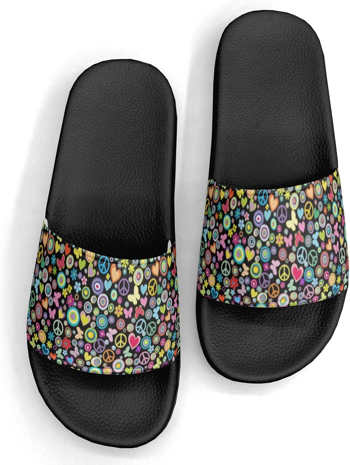 

Сланцы с камуфляжным дизайном «Мир» для женщин и мужчин, повседневные спортивные шлепанцы, для бассейна, душа, дома и улицы Generic, Peace Heart Butterfly Custom