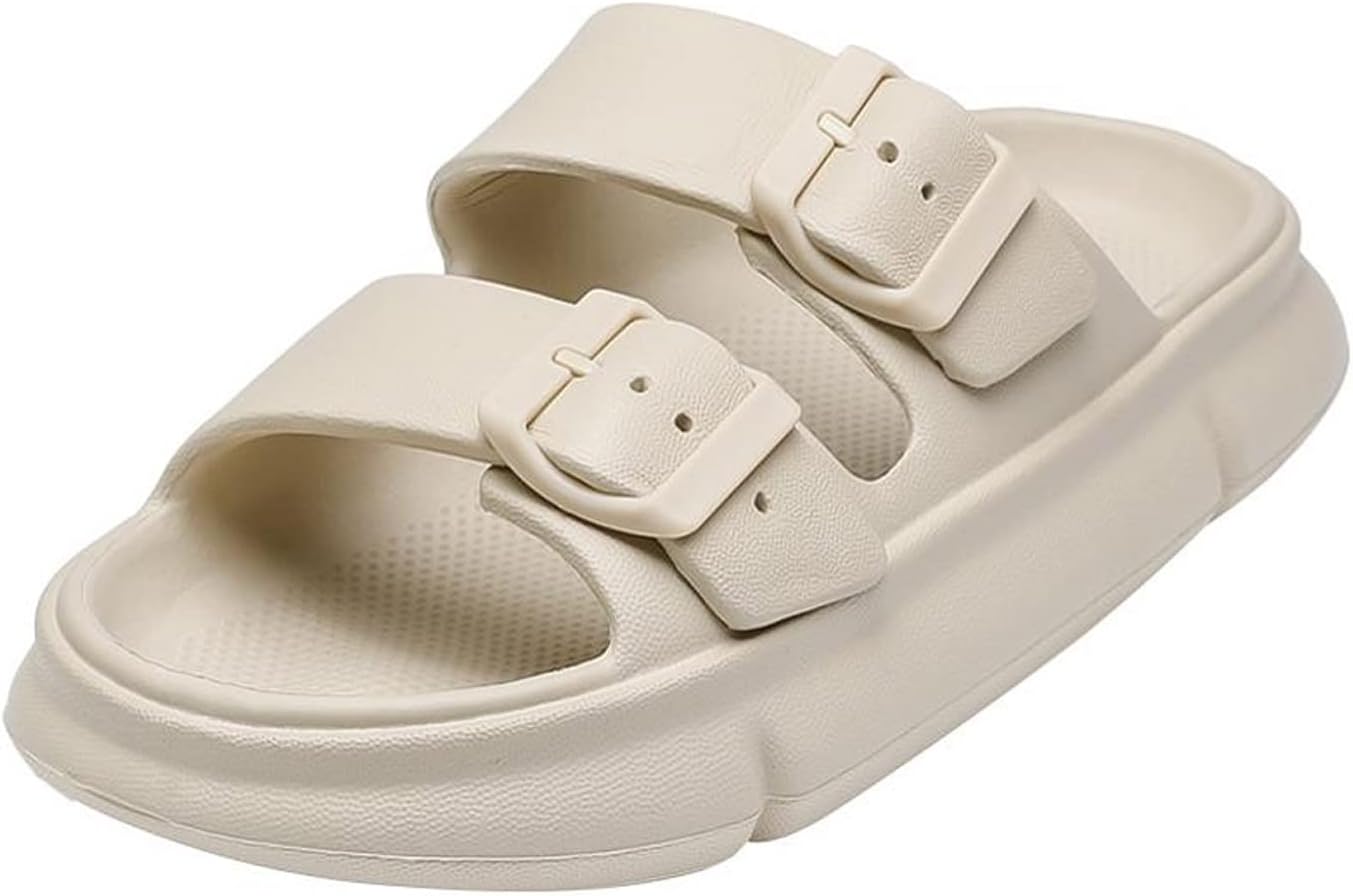 

Мужские сандалии-подушки, регулируемые шлепанцы с пряжкой, сандалии с толстой подошвой 3,5 см, открытым носком, пляжные сандалии для лета для женщин (Цвет: хаки, Размер: 38EU) Txtc