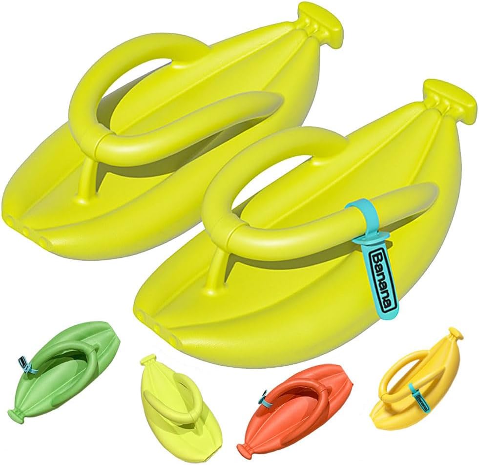 

Тапочки Smehei в форме банана, сандалии-шлепанцы в форме банана, нескользящие тапочки для душа, шлепанцы из ЭВА, унисекс, салатовый