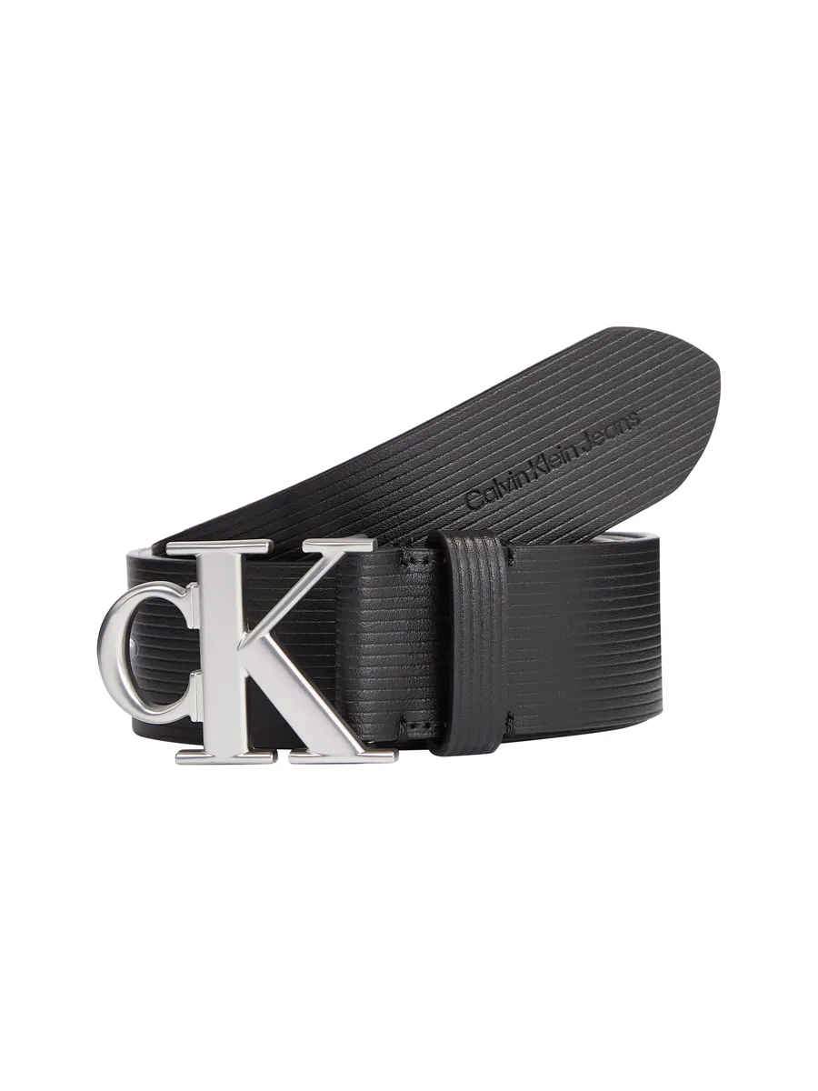 

Кожаный ремень Calvin Klein Jeans "ROUND MONO PLAQUE LTHR BELT 40MM", черный