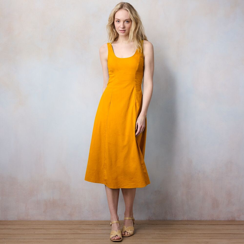 

Платье миди со швом принцессы Petite LC Lauren Conrad, цвет Chilled Orange