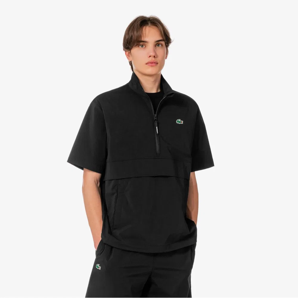 Мужской эластичный тканый анорак чёрный от Lacoste