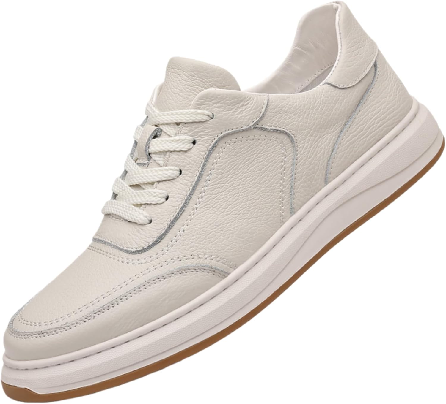 

Мужские повседневные кожаные дышащие кроссовки на плоской подошве Hcqijinrx, бежевый