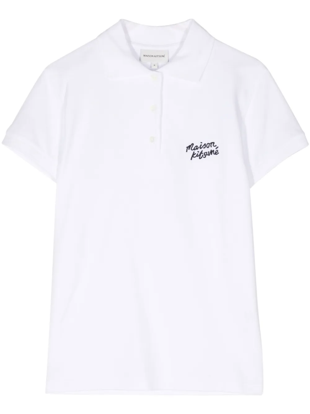

Рубашка поло с вышитым логотипом Maison Kitsuné, белый