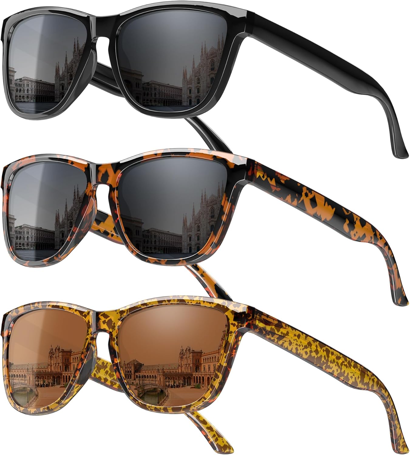 

Женские поляризованные солнцезащитные очки: модные поляризованные солнцезащитные очки с защитой UV400 OUKEMAX, X9-black + Black Leopard + Brown Leopard + Yellow Leopard