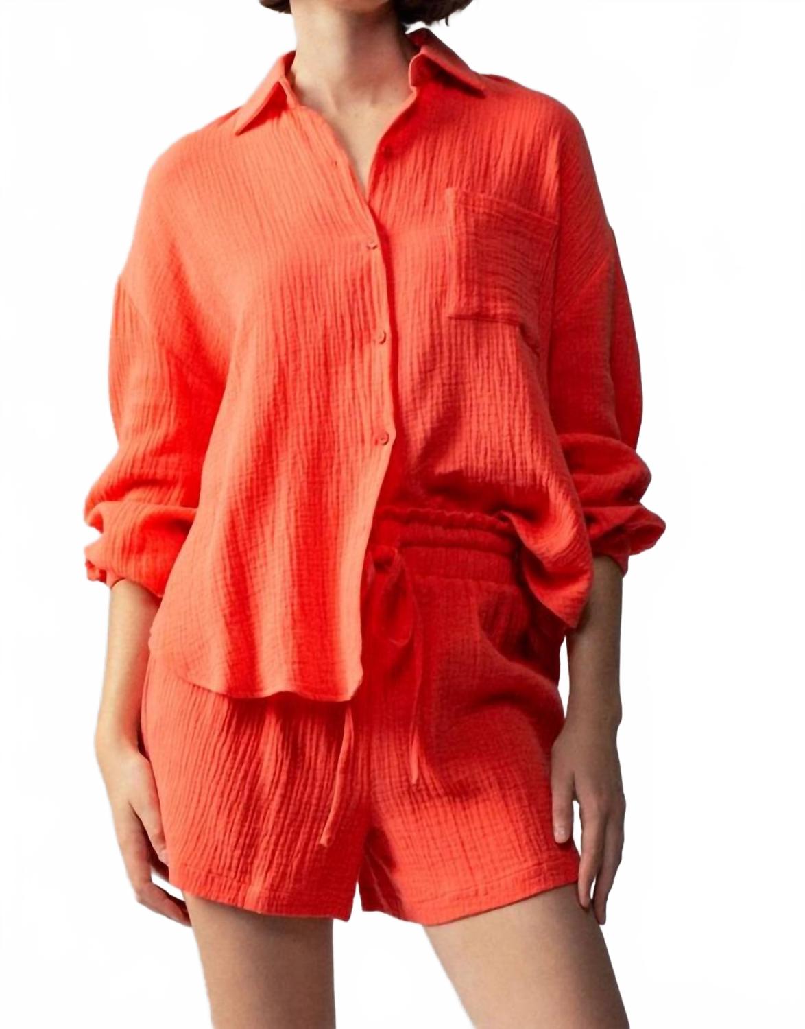 

Коралловый комплект из мятого хлопкового марлевого баттона Urban Daizy