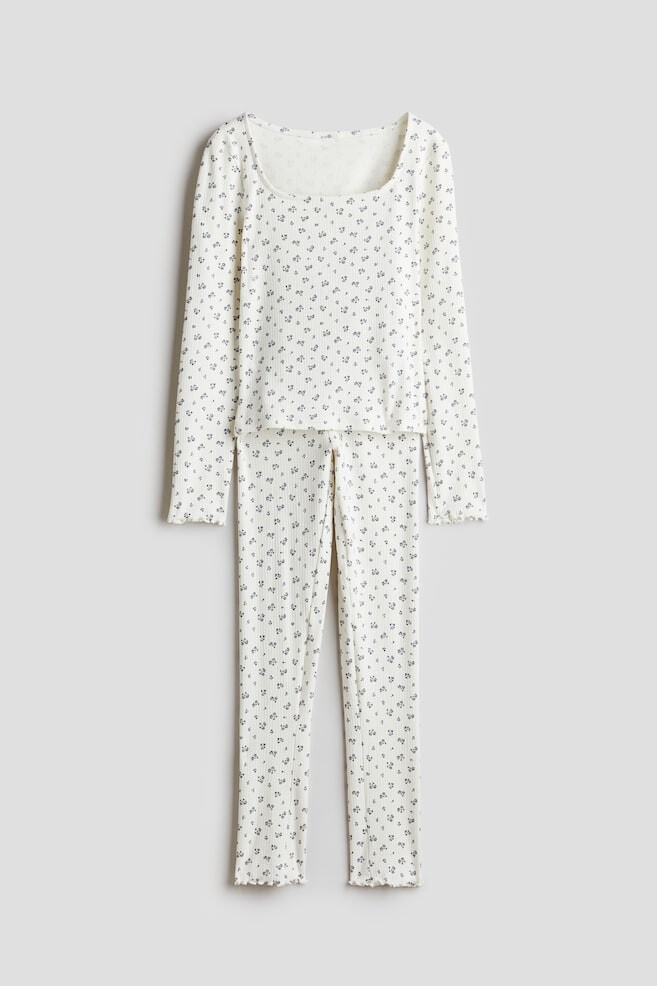 

Пижама из джерси в рубчик H&M, белый