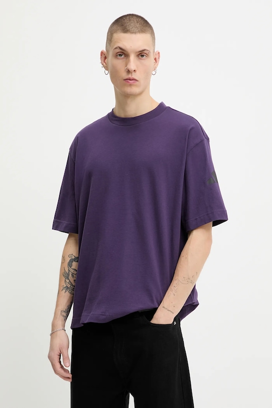 

Хлопковая футболка essentials Adidas, фиолетовый