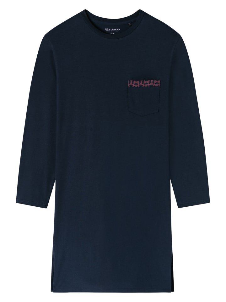 

Schiesser Ночная рубашка Comfort Nightwear темно-синего цвета