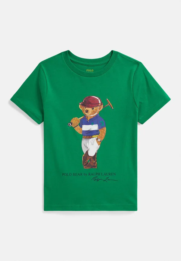 Футболка из хлопкового трикотажа polo bear, размер 27, с принтом. Polo Ralph Lauren, Cruise Green