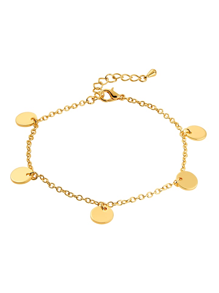 

Steel_Art Браслет с полированными круглыми элементами золотистого цвета