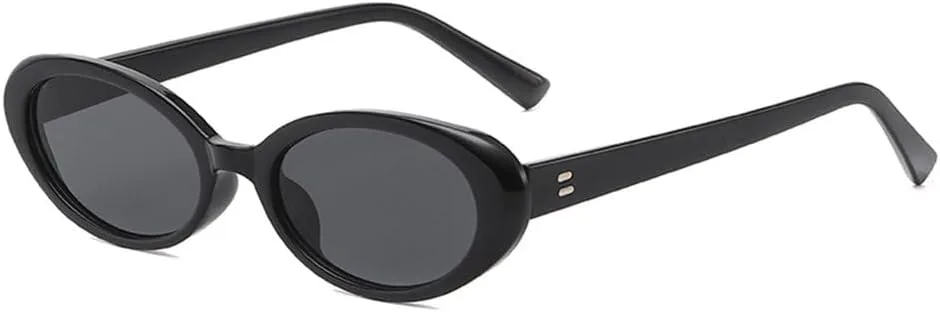 

Женские ретро-солнцезащитные очки овальной формы, черные, маленькая оправа, модные солнцезащитные очки для женщин, защитные очки от УФ-излучения UV400 JWMSXYQR, Black