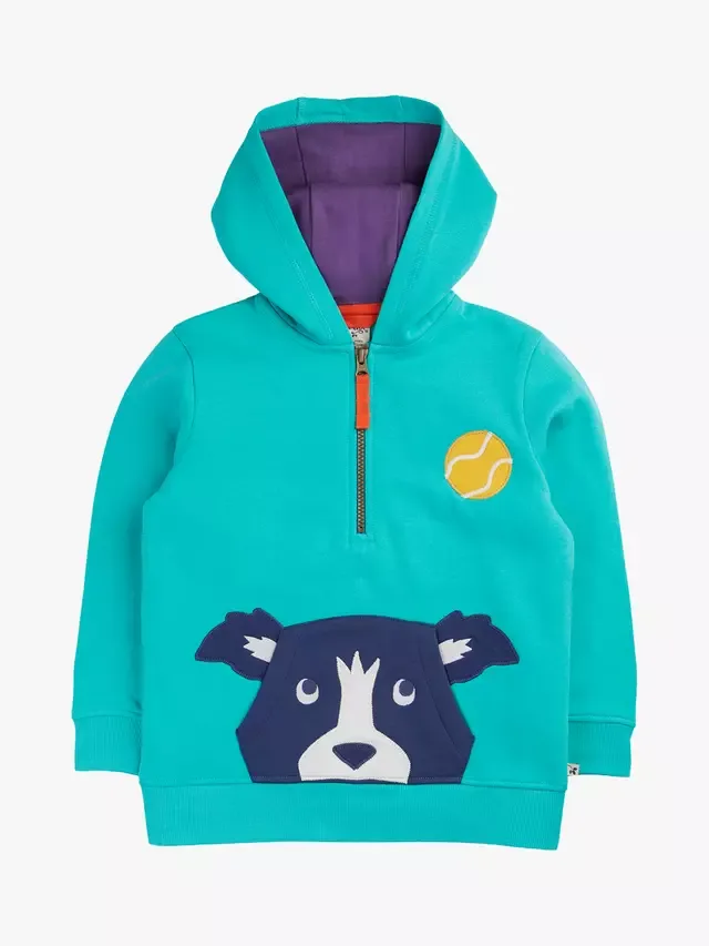 Детская толстовка Hadley с застежкой-молнией до середины груди, цвет Pacific Aqua/Multiple Frugi