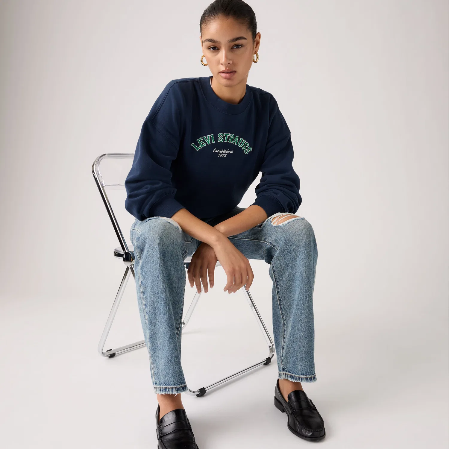 Винтажная толстовка с графическим логотипом Levi's, Blue