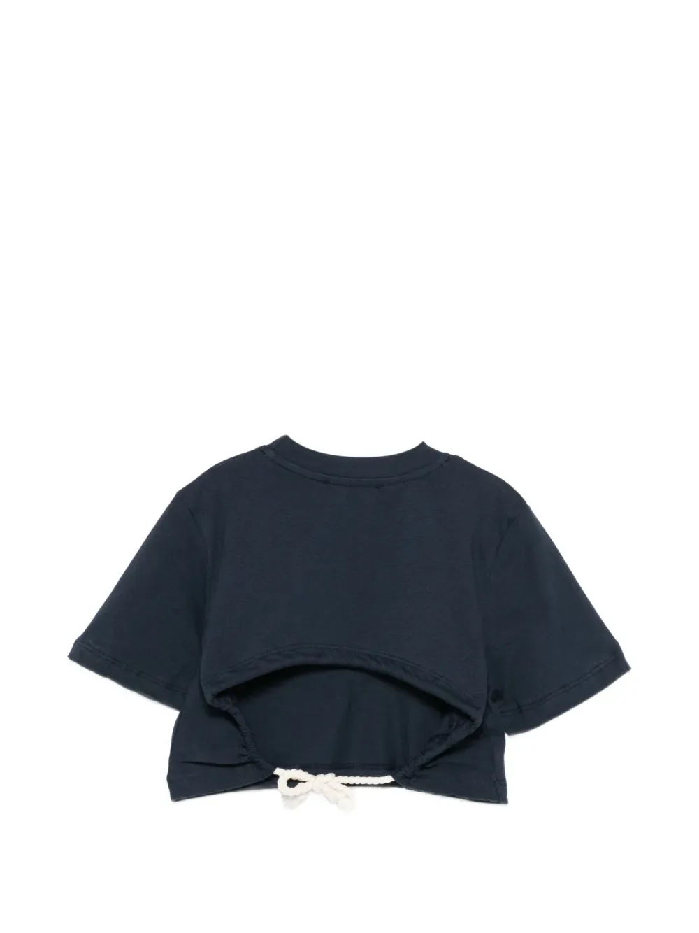 Укороченная футболка с логотипом Msgm Kids, синий — фото 2