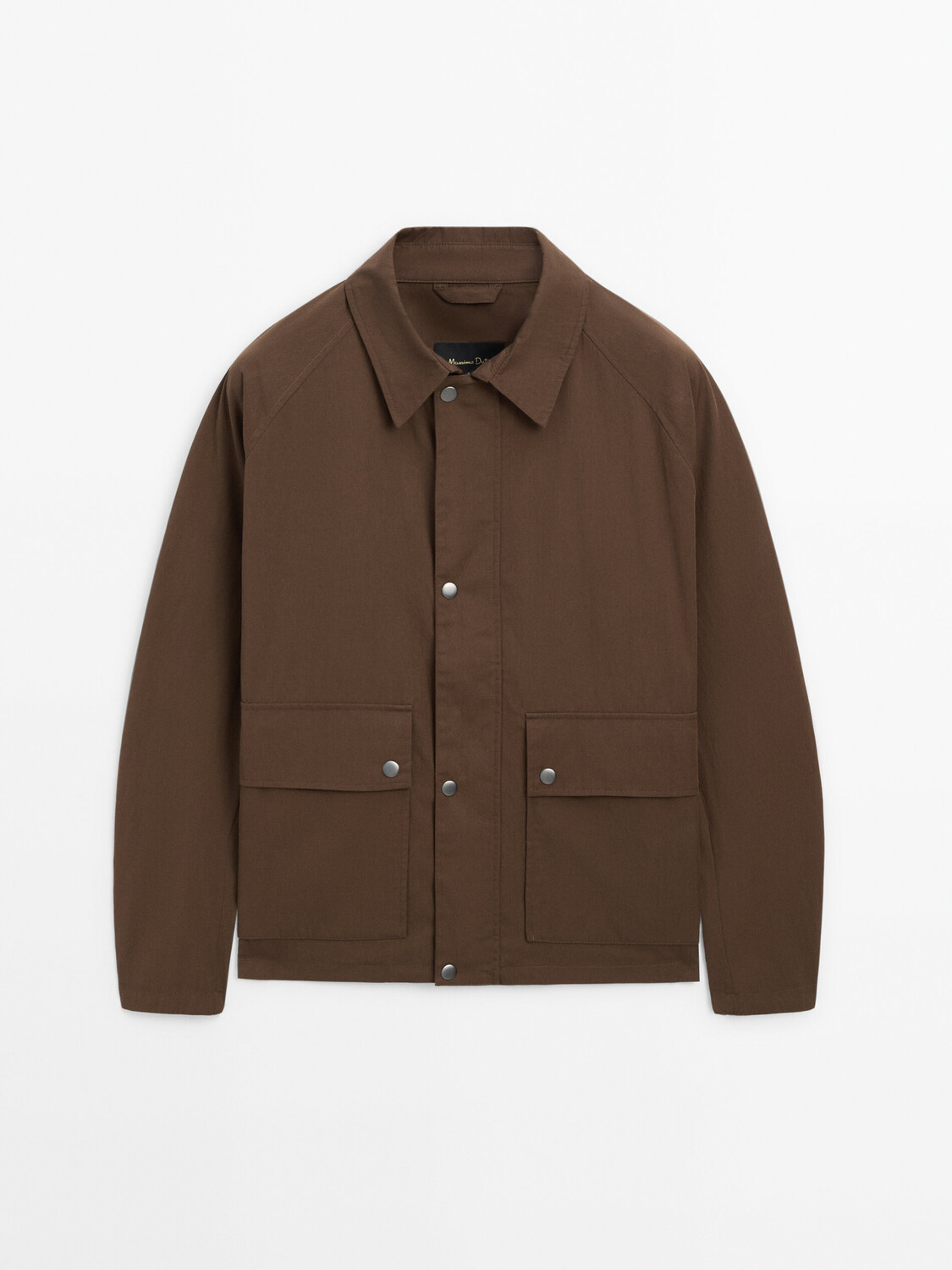 

Хлопковая куртка с кнопками Massimo Dutti, коричневый
