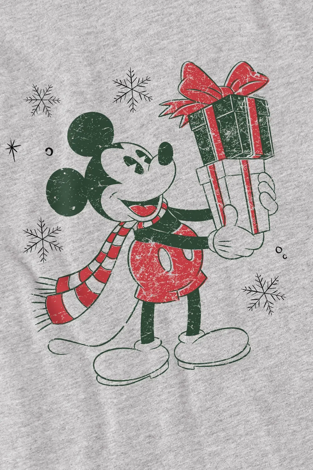 Детская футболка Mickey Mouse Christmas Presents Disney, светло-серый — фото 2